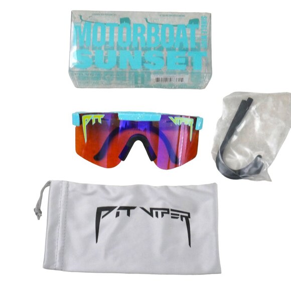 NEW Pit Viper Motorboat Sunglasses Sunset Amber Mirror Lens UV/UVB Beach Sports - Picture 3 of 8